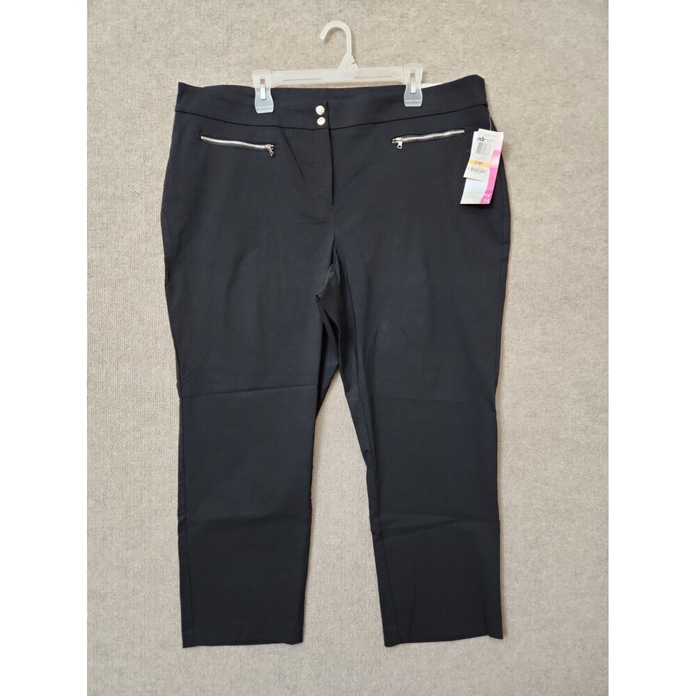 Alfani Curvy Fit Dress Pants Womens 24W Petite Black Slim Leg Slimming NEW